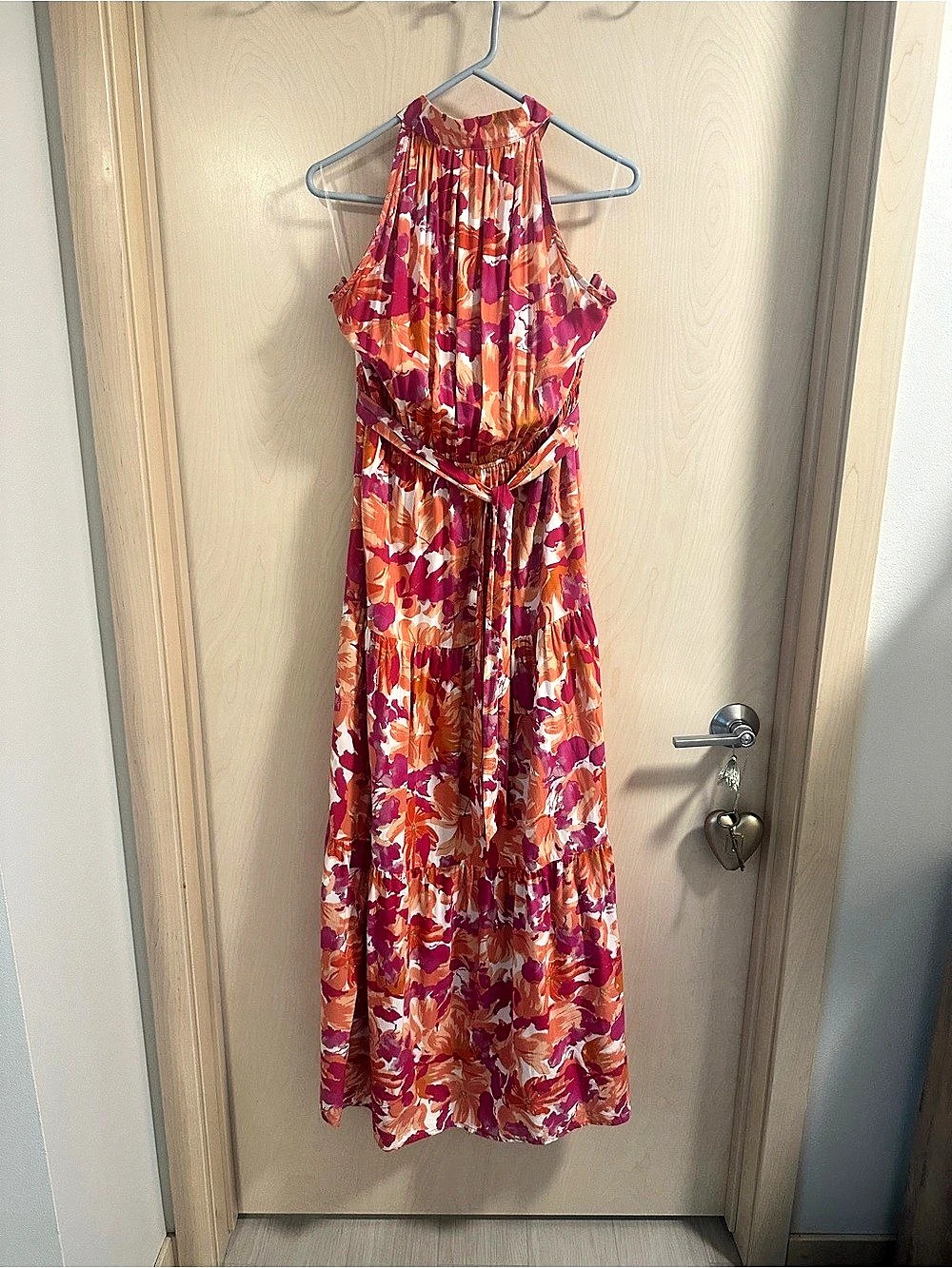 petal + pup Alkira Maxi Dress Floral Pink & Orange XL sleeveless
